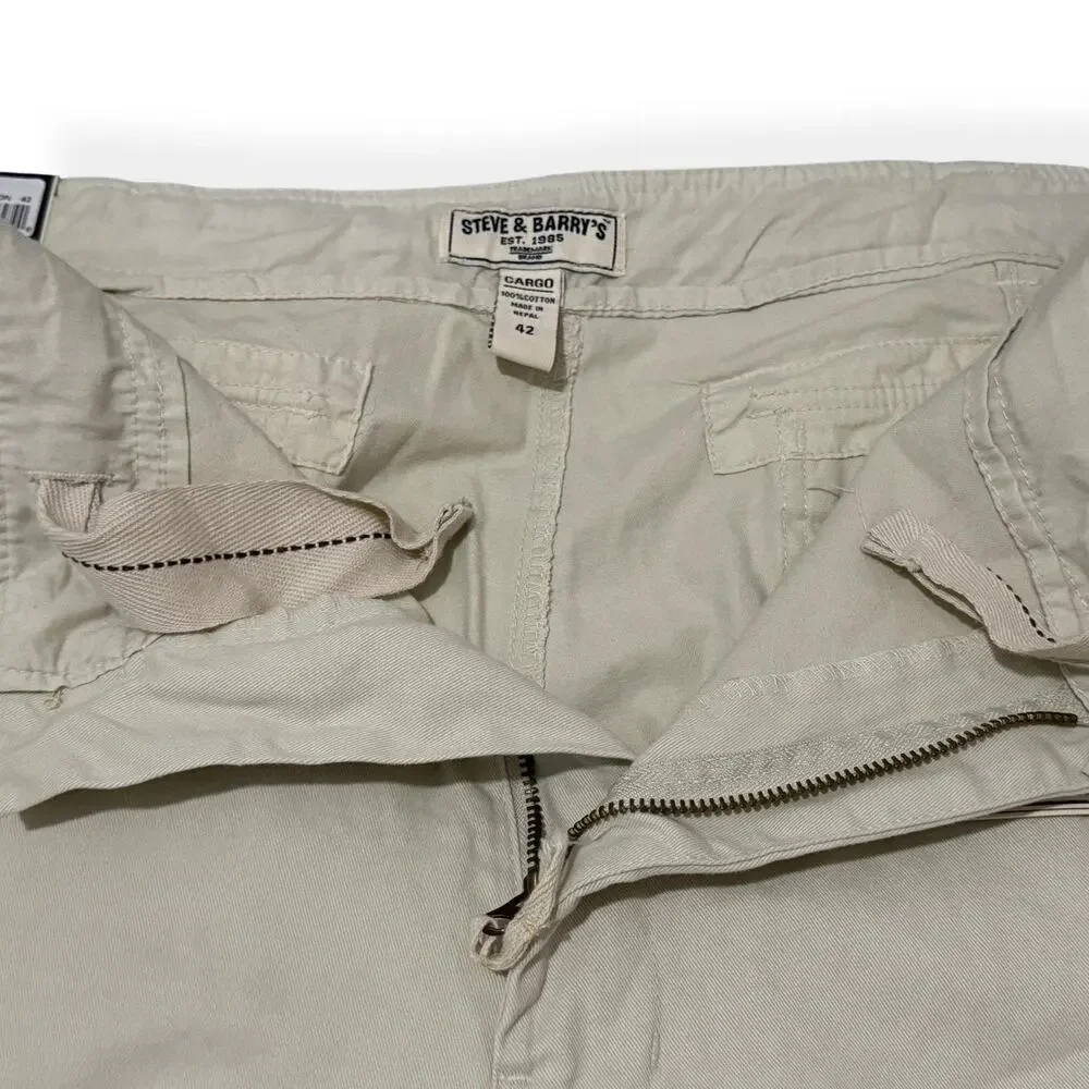 Steve And Barry’s Cargo Shorts Khaki Men's Size 42 Cotton 10 In New